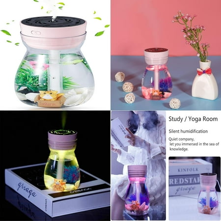 

MNGQNJ Mini Cute Blue Personal Air Humidifier - Small Portable Micro Landscape Cool Mist Home Humidifier for Office Desk and Kids Bedroom