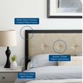 thumbnail image 5 of Tufted Headboard, Full Size, Fabric, Metal Steel, Black Beige, Modern Contemporary Urban Design, Bedroom Master Guest Suite, 5 of 6