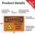 thumbnail image 2 of Practice Laser Safety OSHA WARNING Aluminum Sign 14 Inch x 10 Inch - 5 Pack, 2 of 8