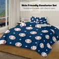 thumbnail image 2 of BlessLiving Kids Comforter Set, 3-Piece Navy Blue Baseball Bedding Sets for Boys, Twin Size, 2 of 8