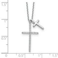 thumbnail image 4 of Auriga Fine Jewelry 925 Sterling Silver Rhodium-plated with CZ Double Cross Necklace for Women 18", 4 of 7