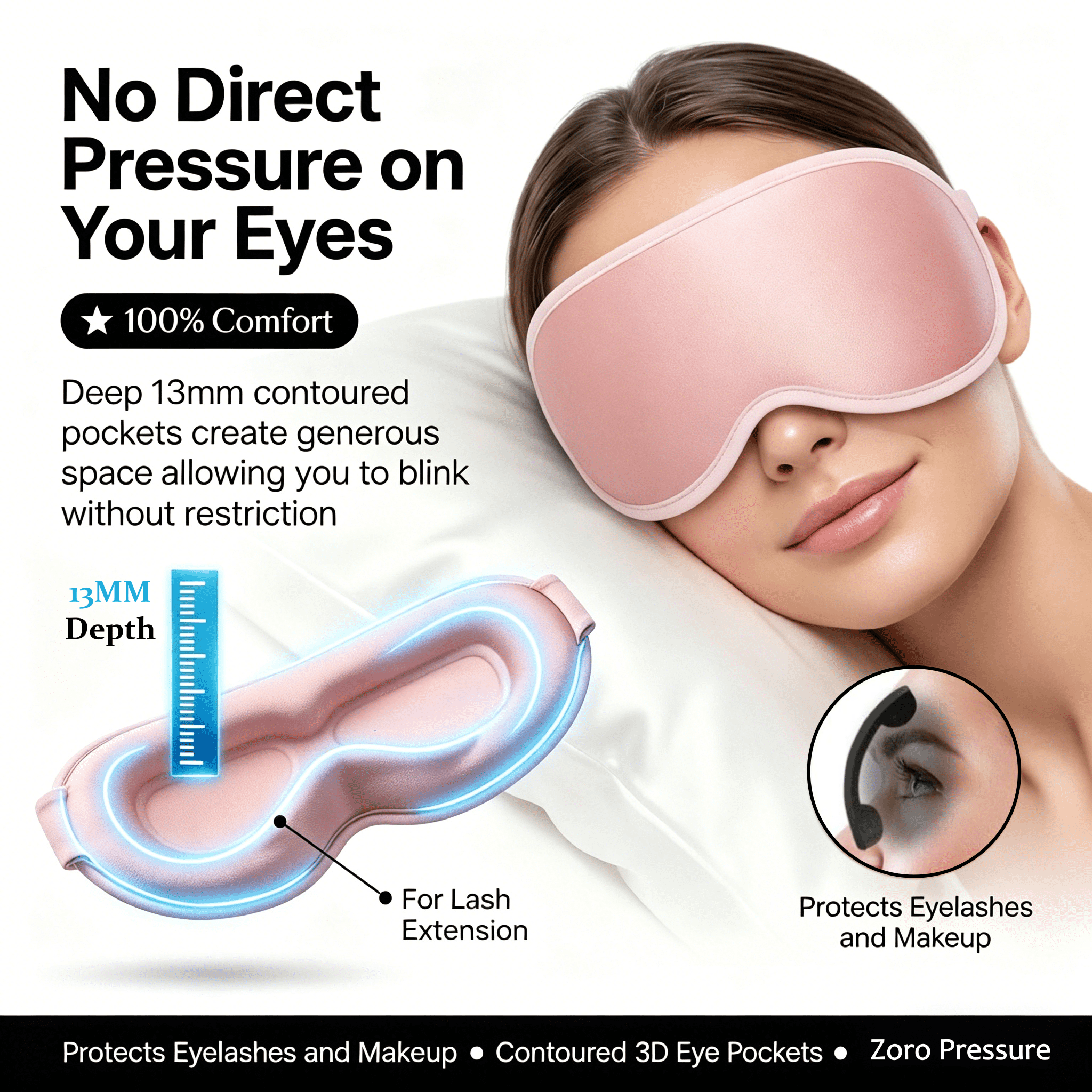 FACEMOON 2 Pack Adult Weighted Sleep Mask – Memory Foam Comfort Design | 99% Light Blocking Zero Pressure | Lash Extension Safe for Travel