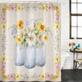 thumbnail image 2 of Yellow White Daisy Bathroom Shower Curtains with 12 Hooks Polyester Waterproof Shower Curtain for Stalls and Bathtubs Spring Pastoral Botanical Flowers Decorative Bathroom Curtain 48x72 Inches, 2 of 9