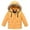 Orange, variant on Augper Fall Winter Boys Girls Solid Color Thick Warm Jacket Detachable Hat Hood Jacket