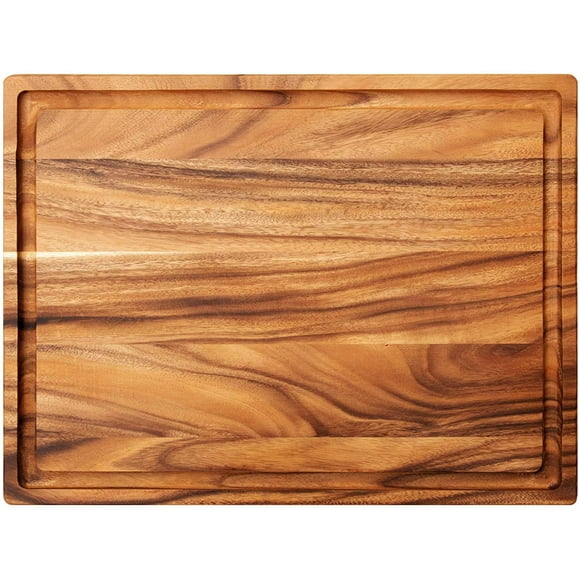 Villa Acacia Wood Cutting Board (24 x 18 x 1.25, Acacia + Groove)