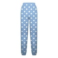 thumbnail image 4 of Blmnix Comfy Trousers for Women High Waist Joggers Polka Dot Light Blue Lounge Pants for Women Ankle Jogger Trousers, 4 of 5