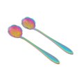 thumbnail image 2 of 2Pcs Flower Spoons Rainbow Stainless Steel Coffee Tea Mixing Ice Cream Spoon Macarena Cucharillas de café de flores, 2 of 8