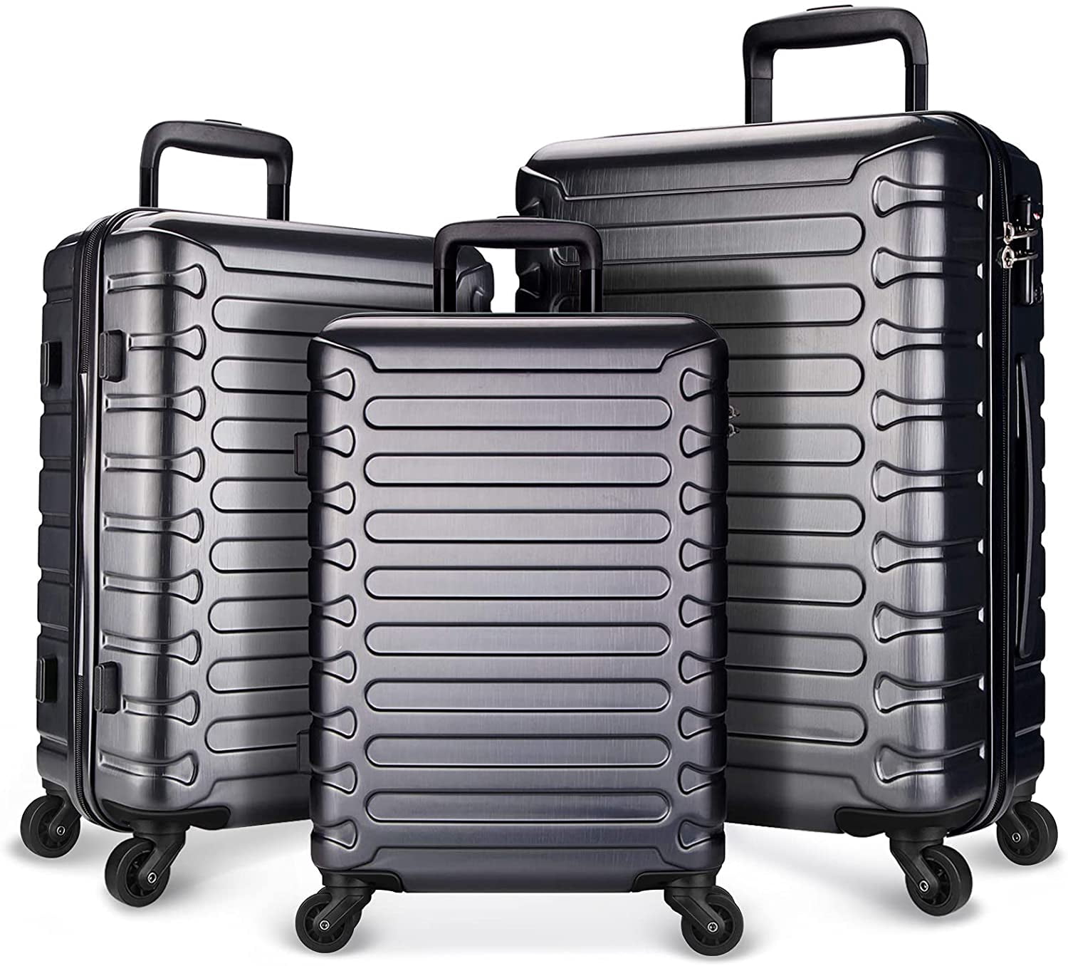 SHOWKOO Hardside Luggage Sets Expandable Suitcase Set 3 Piece Luggage Set  Grey - Walmart.com
