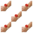 thumbnail image 1 of relayinert Realistic Bridesmaid Wrist Flower For Wedding Ensemble bright red 7*7 5Set, 1 of 6