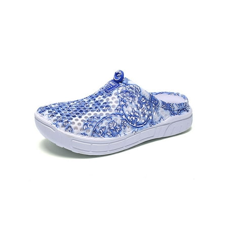 

Lacyhop Women Sandals Beach Clogs Slip On Mules Indoor Outdoor Casual Shoes Lightweight Summer Slides Blue US 9