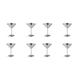 Oggi Stainless Steel Martini Glasses - 8oz, Set of 2 - Unbreakable Martini Glasses, Ideal Outdoor Martini Glasses for Boating