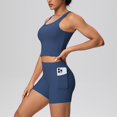 thumbnail image 2 of MuXiKeJi Clothes 2 Pieces Workout Sets for Women,Seamless Athletic Short with Double Layer Sports Bra,Gym Matching Outfits, 2 of 7