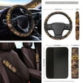thumbnail image 4 of Yuyamidu 16 Pack Highland Cow Car Seat Cover Camo Hunting Handbrake Cover Set Sunflower Sunshade Steering Wheel Cover Seatbelt Strap Pad Cup Holders Rearview Mirror Cover Keychain, 4 of 7