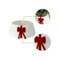 thumbnail image 3 of YFTDEF Christmas Tree Collar, 23.6 Inch Velvet White Bow Decoration for Holiday Home Decor, 3D Apron Cover for Christmas Tree Bottom, Space Saving, Reusable Holiday Decoration, 3 of 6