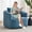 Blue, variant on Leumius Swivel Accent Chair,360° Modern Teddy Fabric Upholstered Armchair with Pillow,Single Sofa Chair for Living Room,Black