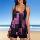 thumbnail image 5 of Augper Women Conservative Print Strappy Back Set Two Piece Swimsuits Swimdress, 5 of 7