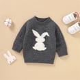 thumbnail image 2 of KAUOD Baby Boys Girls Easter Knit Sweater Cute Bunny Crewneck Pullover Sweater Long Sleeve Sweatshirt Fall Clothes, 2 of 9
