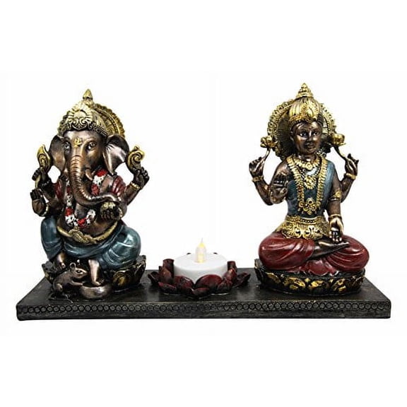 Lord Ganesha Chaturthi And Krishna Vishvarupa Lotus Flower Candleholder Figurine Ganesh Moon Curse