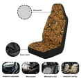 thumbnail image 6 of Yuyamidu 2pcs Set Capybara Car Seat Covers Cute Vehicle Bucket Seat Cover Stretchy Driver Seat Covers for SUV Van Sedan, Brown, 6 of 7