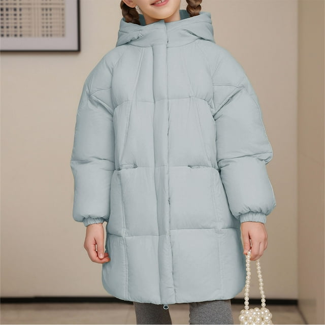 Parkas de manga larga de invierno para niños, chaqueta de plumón con capucha, chaqueta corta para niños y niñas, chaqueta gruesa y cálida, parte superior de poliéster para niños