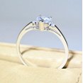 thumbnail image 5 of Heart Shaped Vintage Ring Diamond Zircon Silver Plated Copper White Gold Plated Anniversary Gift For You Today, 5 of 5