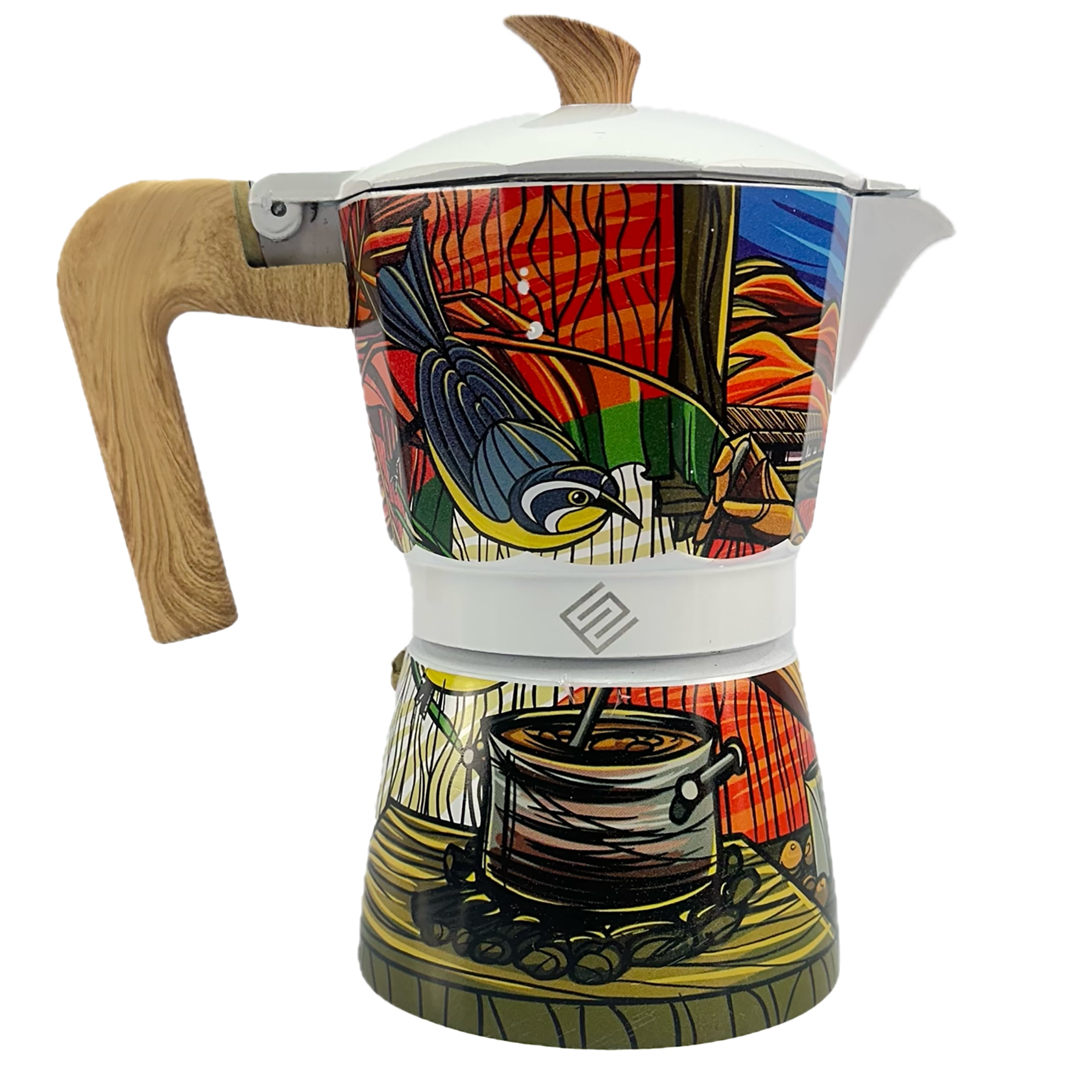 Cocina Criolla 6-Cup Aluminum Greca, Puertorican Artist Edition