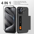 thumbnail image 2 of for iPhone 15 Pro Max Case with Screen Protector & Camera Cover 4-in-1 Full Body Hybrid iPhone 15 Pro Max Case Wallet Card Holder Shockproof Protective Phone Case for iPhone 15 Pro Max Black, 2 of 7