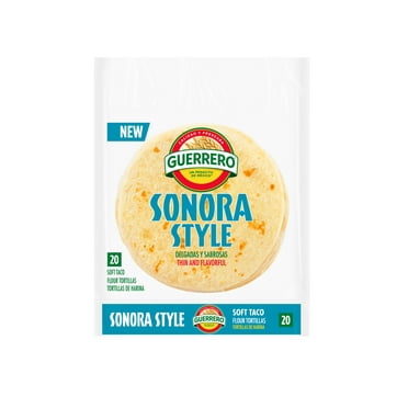 Guerrero Sonora Style Tortillas - 8.0" Soft Taco - 20 Count, 29.17 oz.