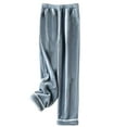 thumbnail image 2 of Kureaily Men's Autumn And Winter Warm Flannel Wide Pants Loose Plus Size Thick Coral Velvet Home Pajamas Mens Pajamas Set Shorts, 2 of 3