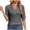 Gray, variant on pstuiky Short Sleeve Shirts for Women Flowy Loose Fit Solid Tops Crew Neck Half Sleeve Shirts with Button Trendy Women's T-Shirts Holiday Gifts Gray L
