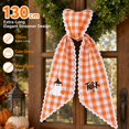 thumbnail image 3 of Halloween Wreath Sash Bow, Plaid Ghost Print Ribbon for Front Door Wreath, Fall Garland & Farmhouse Decor, 3 of 10