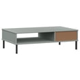 thumbnail image 5 of vidaXL Coffee Table with Metal Legs Grey Solid Wood Pine OSLO, 5 of 5