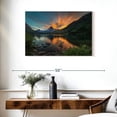 thumbnail image 3 of Elephant Stock Swiftcurrent Sunset Lake Wall Art - Horizontal Canvas Wall Art - Living Room Wall Decor - Nature Canvas - Green And Orange Decor - 36" x 24", 3 of 8