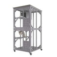 thumbnail image 6 of KFFKFF 3-Tier Large Cat House Outdoor Cat Enclosure with 360° Rotating Casters, 6 of 9