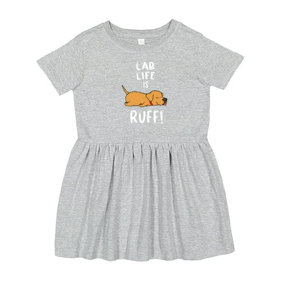 Inktastic Lab Life is Ruff Yellow Labrador Girls Toddler Dress