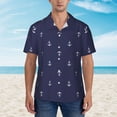 thumbnail image 2 of Sikiie Anchor Heart Blue Print Men's Hawaiian Shirt, Summer Beach Button Pocket Short Sleeve T-Shirt,3X-Large, 2 of 7
