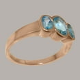 thumbnail image 3 of LBG British Made 14k Rose Gold Natural Blue Topaz Womens Anniversary Ring - 33 size options - Size 8.75, 3 of 6