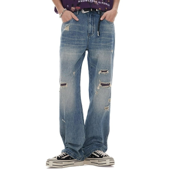 Men's Loose Fit Perforated Jeans