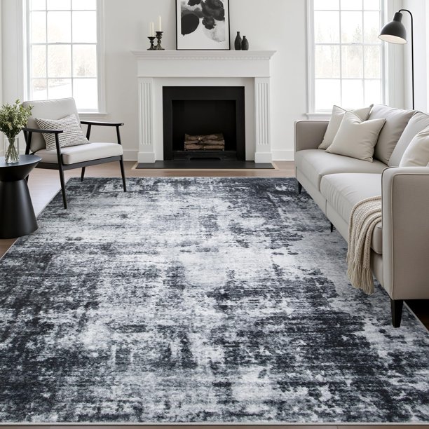 Alfombra lavable FXRHLP 8x10 abstracta antideslizante