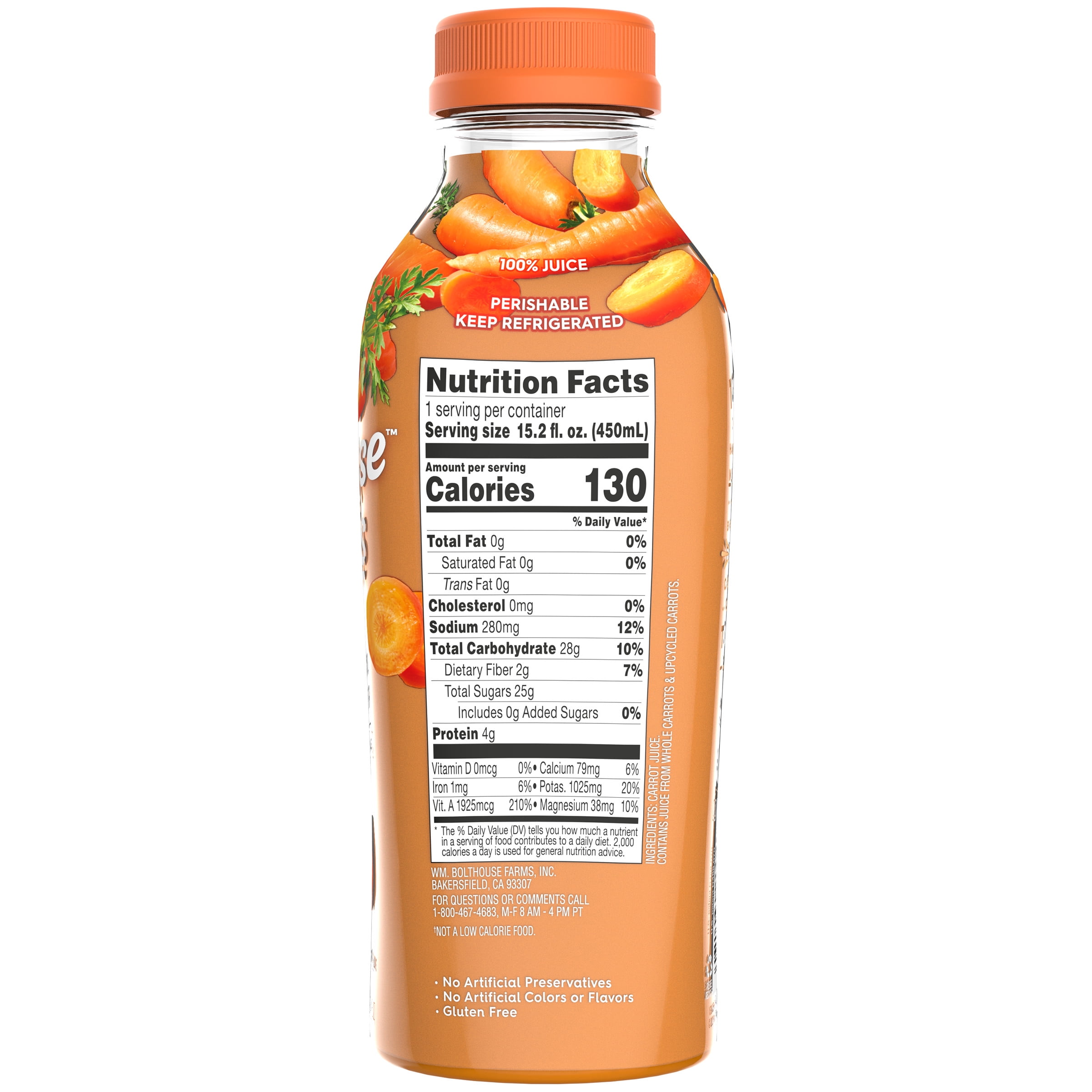 Bolthouse Farms 100% Carrot Vegetable Juice, 15.2oz