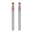 thumbnail image 1 of Uxcell 2 Pieces Ball Nose End Mills 2mm Radius Solid Carbide TiSin Coated 2 Flutes HRC55 CNC Router Bits, 1 of 6