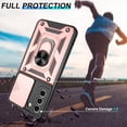 thumbnail image 4 of for Samsung Galaxy S21 FE Case with HD Screen Protector, Heavy Duty Shockproof with 360 ° Rotation Metal Kickstand [Military Grade] Protective Case for Galaxy S21 FE 5G, Rose Gold, 4 of 14