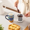 thumbnail image 3 of Vancasso Tea Mug with Infuser and Lid, 18 oz Loose Leaf Tea Cup with Strainer, Ceramic Coffee Mug for Tea, Coffee, Microwave & Dishwasher Safe, 3 of 10
