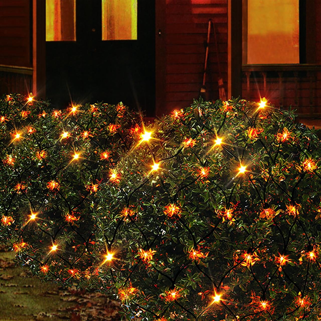 Filet lumineux DEL orange scintillant, 50 lumieres, interieur/exterieur Halloween, par Way To Celebrate