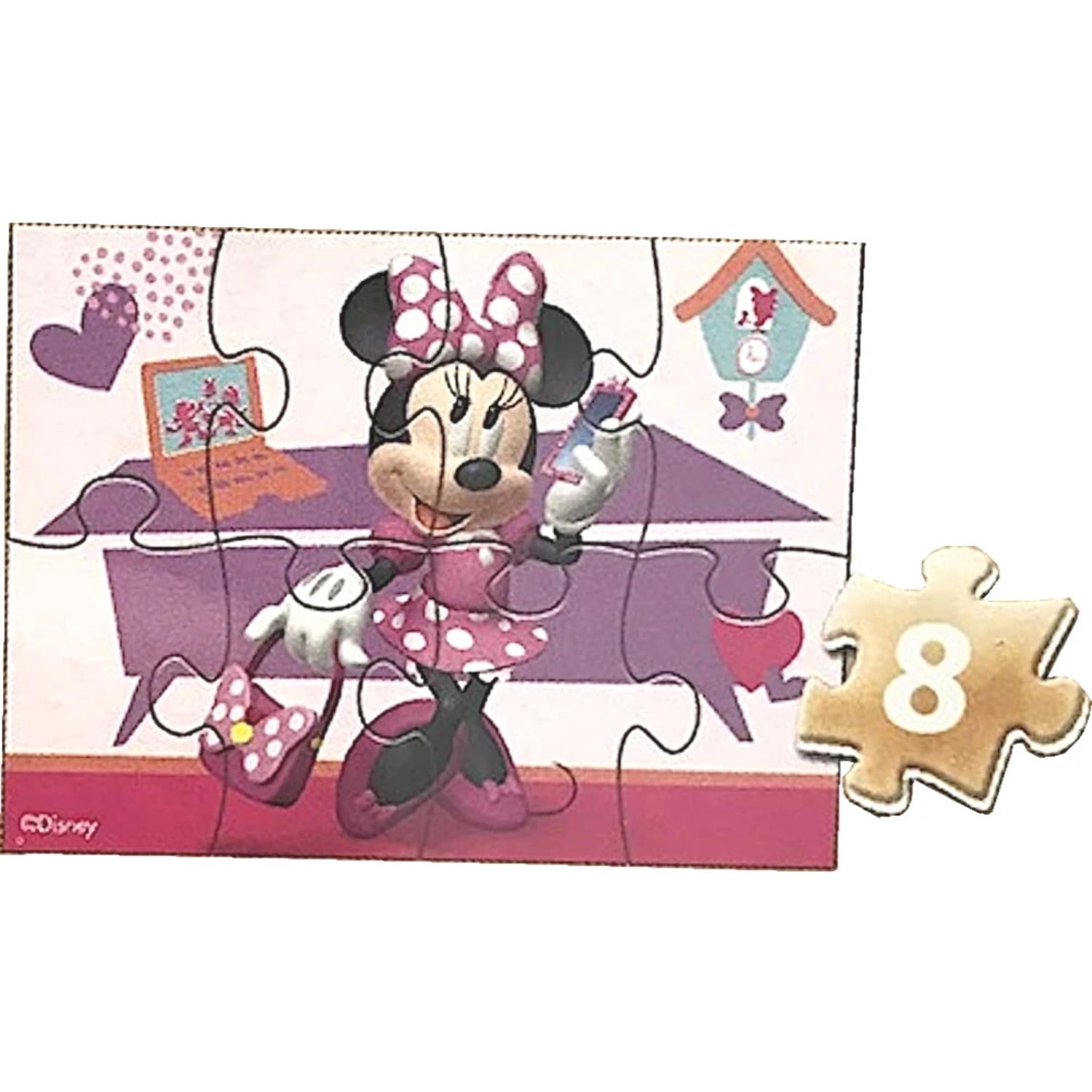 DISNEY MINNIE MOUSE BOW-TIQUE SET OF 4 WOODEN JIGSAWS DAISY DUCK STORAGE BOX 