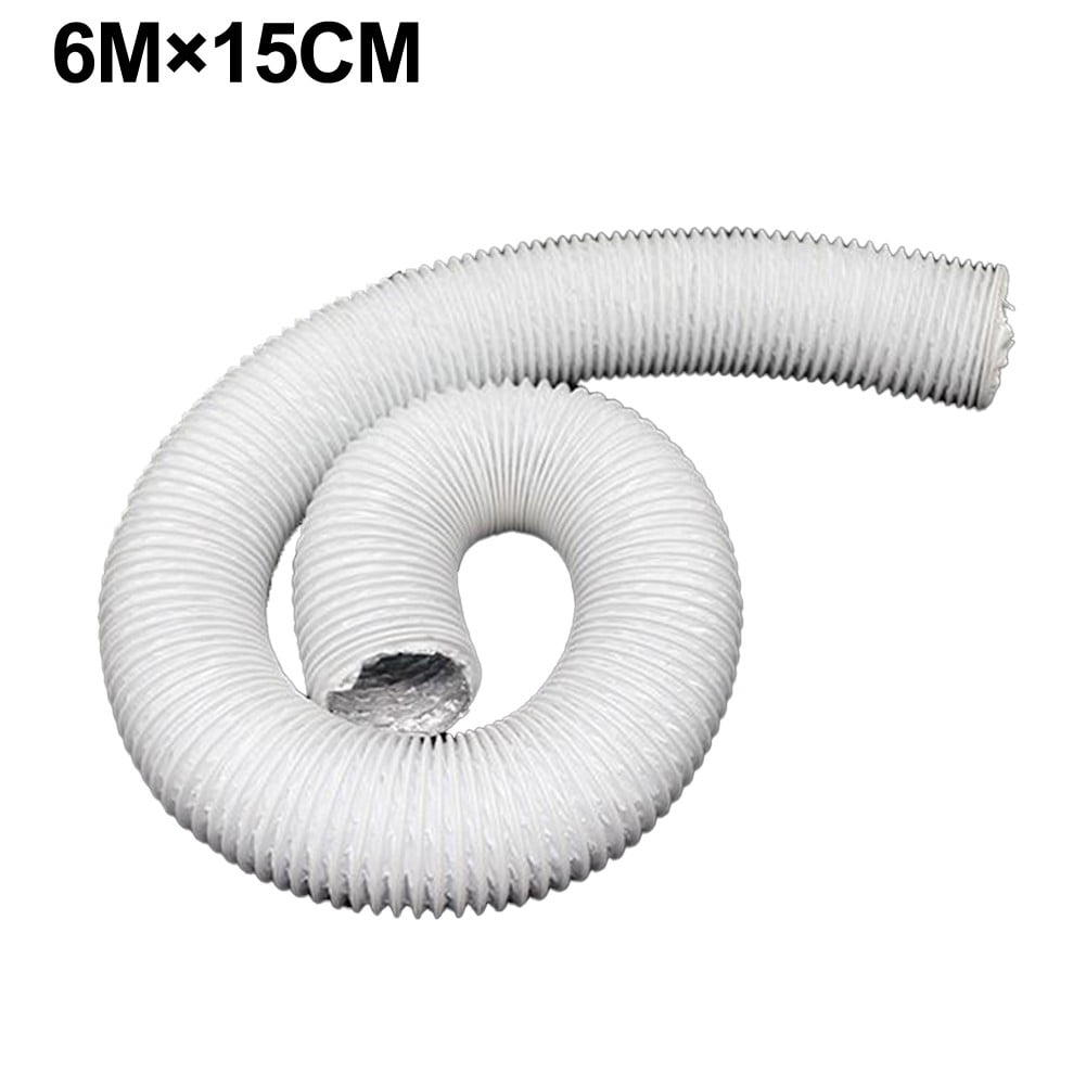 6 Inch Fan Pipe Flexible Pvc Aluminum Tube Exhaust Hose 6M Ventilation Duct 15cm Grey