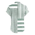 thumbnail image 4 of Women Tops under $5! Cagogo Women Linen Blouses Summer Trendy Button Up V Neck Dressy Casual Plus Size Blouses Fashion Floral Short Sleeve Travel Beach T-shirts Clothing, 4 of 5