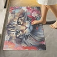 thumbnail image 2 of Dreamtimes Bathroom Rug Toiletry Mat Set Painting Longhair Cat Print, Soft Absorbent Bath Rug and U-Shaped Contour Toilet Rug, Non-Slip Bath Carpet Bath Mats for Bathroom 24"x16"+24"x20", 2 of 5