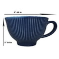 thumbnail image 3 of Blue Vintage Victorian Palm Leaves Design Large Porcelain Mug 19oz 5.25"Diameter, 3 of 7