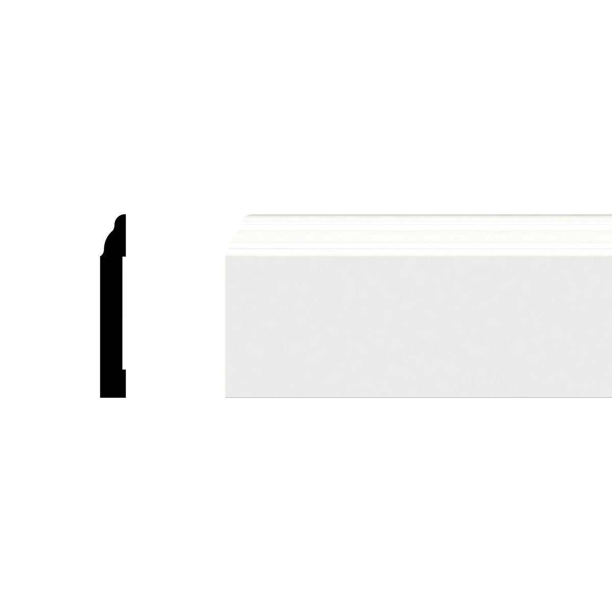 3 1//4H x 1//2P x 96L PVC Base Moulding Unfinished Ekena Millwork LWM623X96SWPV LWM623-3 x